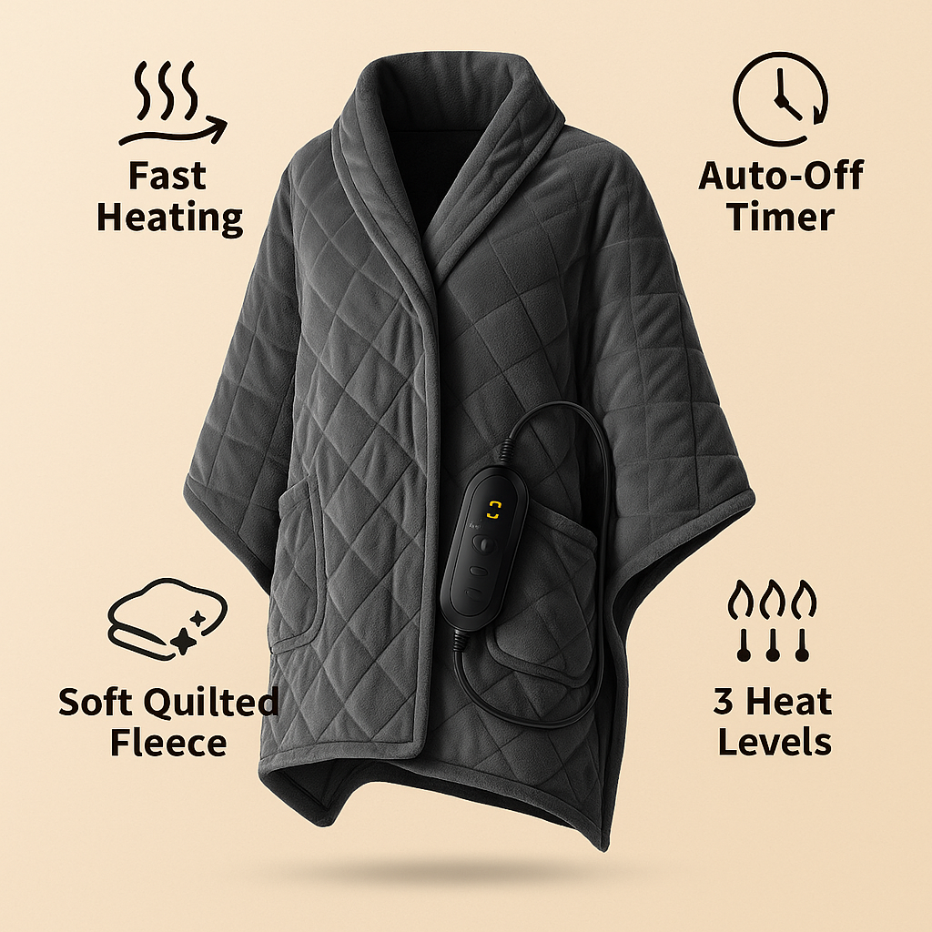 Heated Shawl – Wearable Warmth for Home and Office
